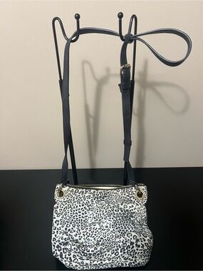Chico's Black & White Leopard-Print Crossbody Bag